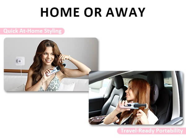 Beautyovo cordless hair straightener-A4-Dual Modes Portable Hair Straightening Brush for Travel & Home